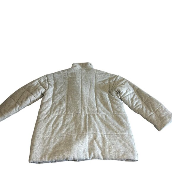 Madewell Grey Sweatshirt Puffer Coat Jacket Button Up in Heather Grey Size M - Picture 4 of 8